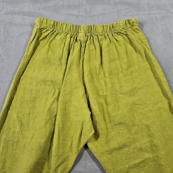 Bryn Walker Pants Women XS Green Linen Cropped Pull On Breathable Minimalist - Picture 6 of 13